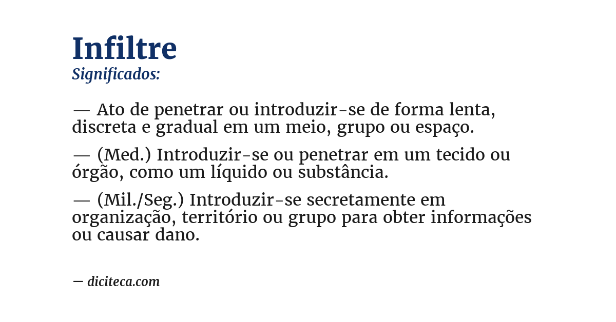 Significado de infiltre
