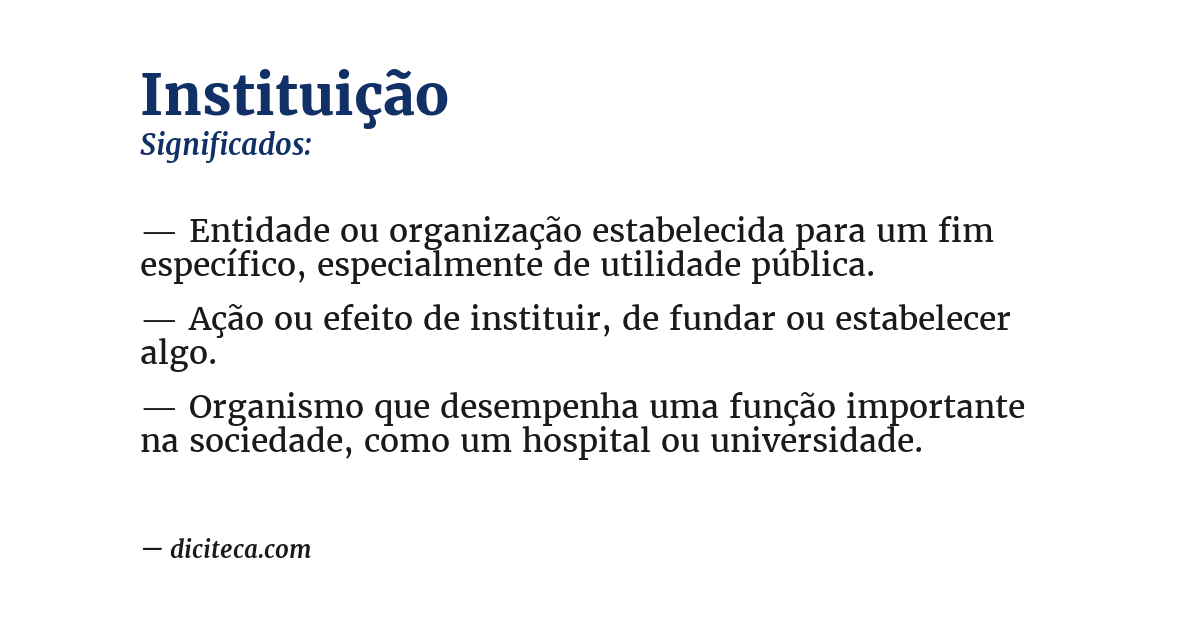 Significado de instituição