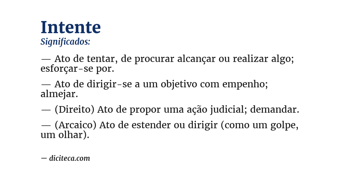 Significado de intente
