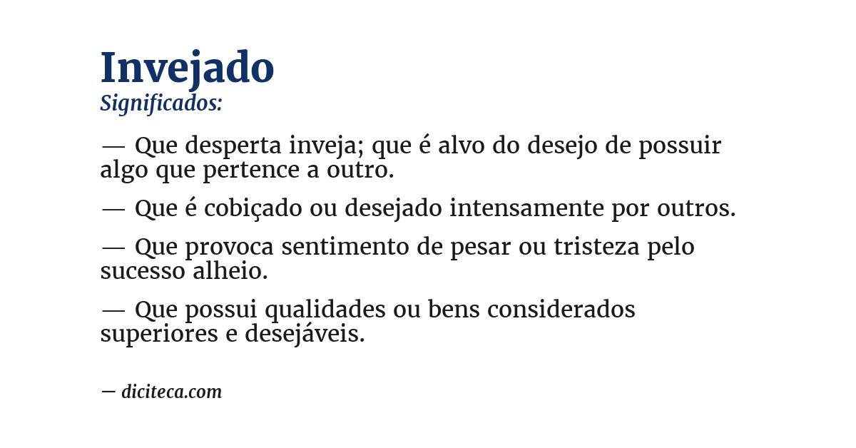Significado de invejado