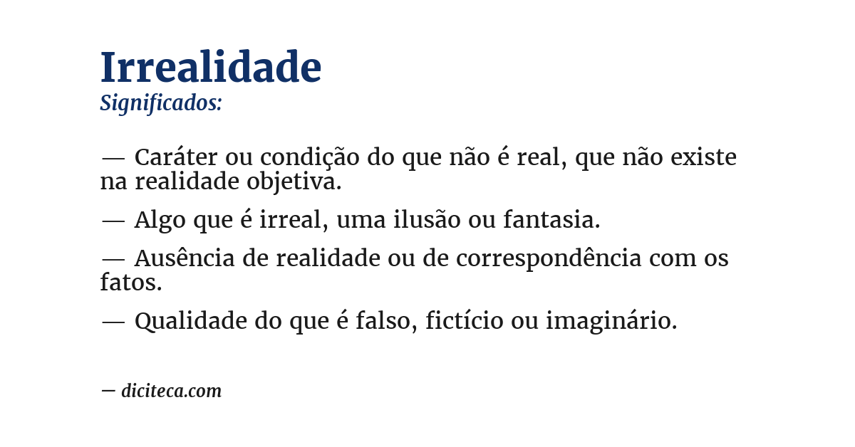 Significado de irrealidade