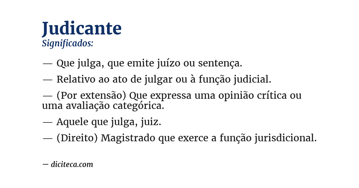 Significado de judicante