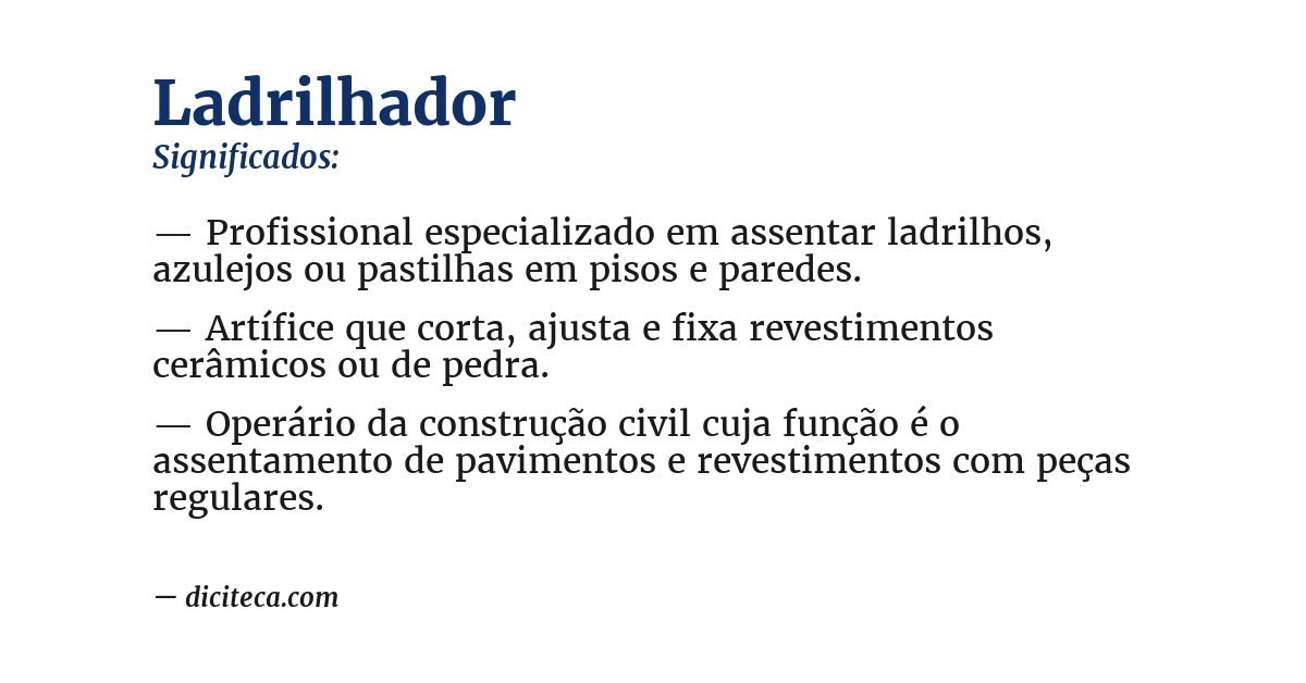 Significado de ladrilhador