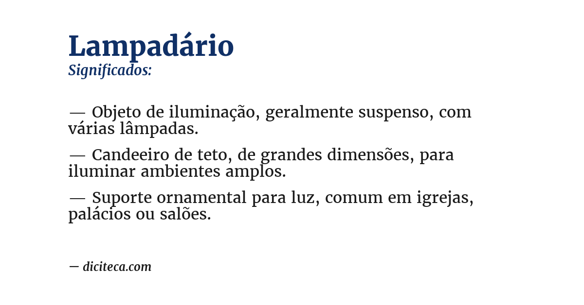 Significado de lampadário