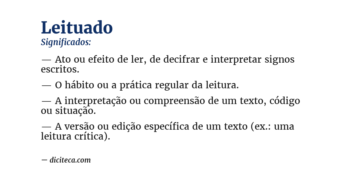Significado de leituado