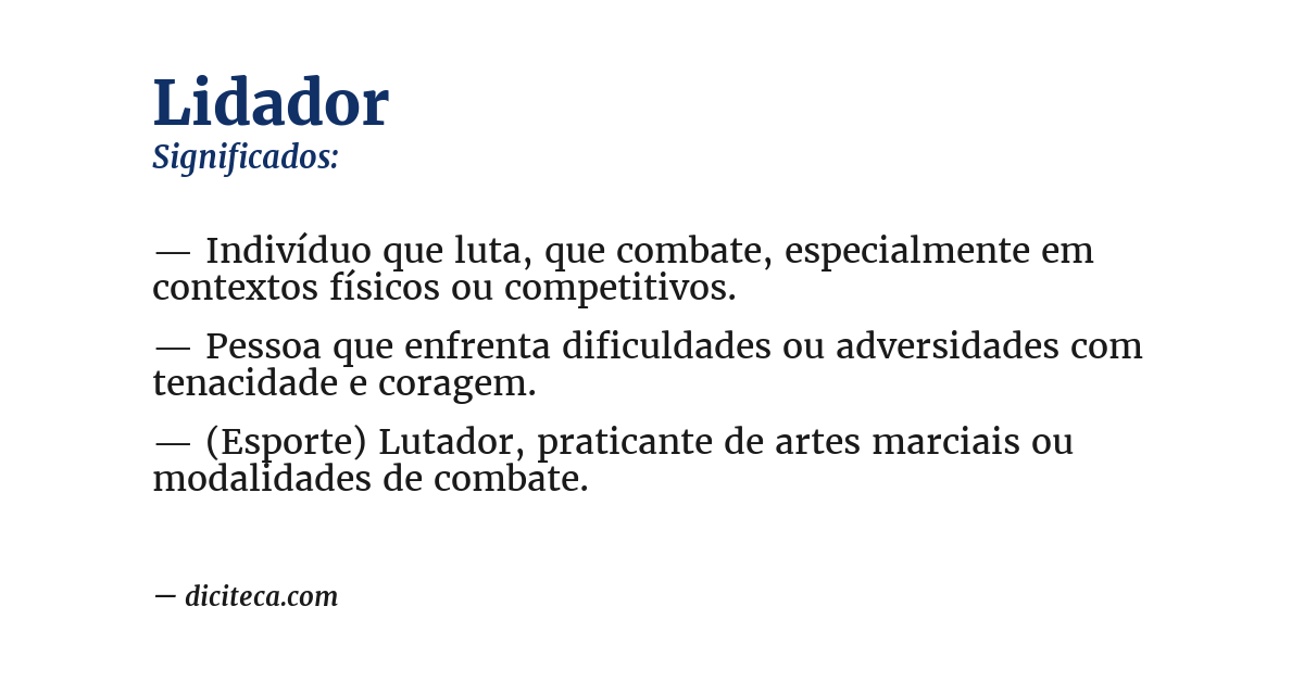 Significado de lidador