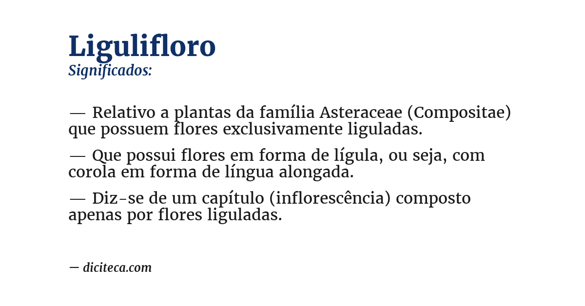 Significado de ligulifloro