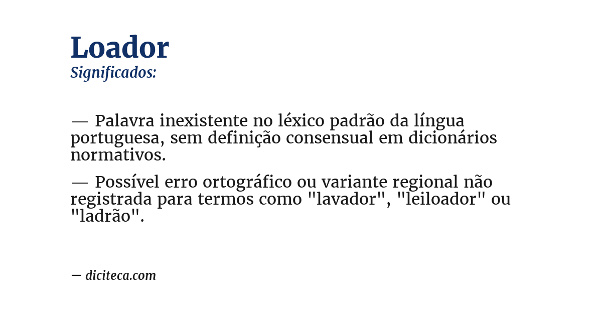 Significado de loador