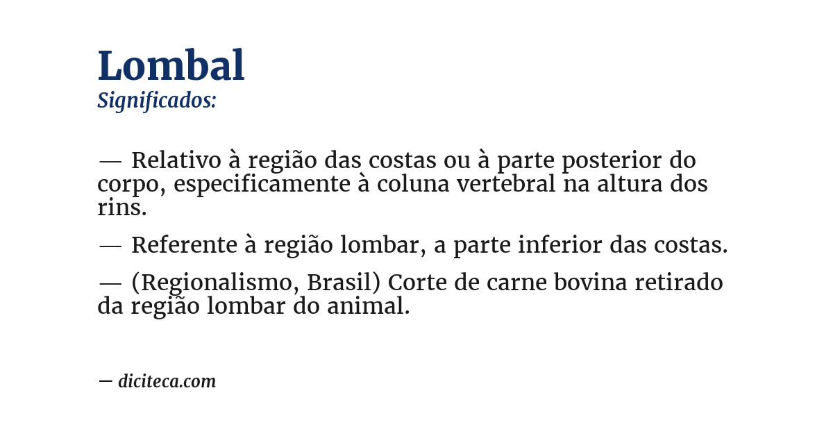 Significado de lombal