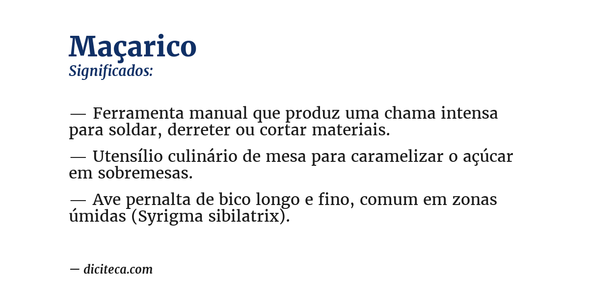Significado de maçarico