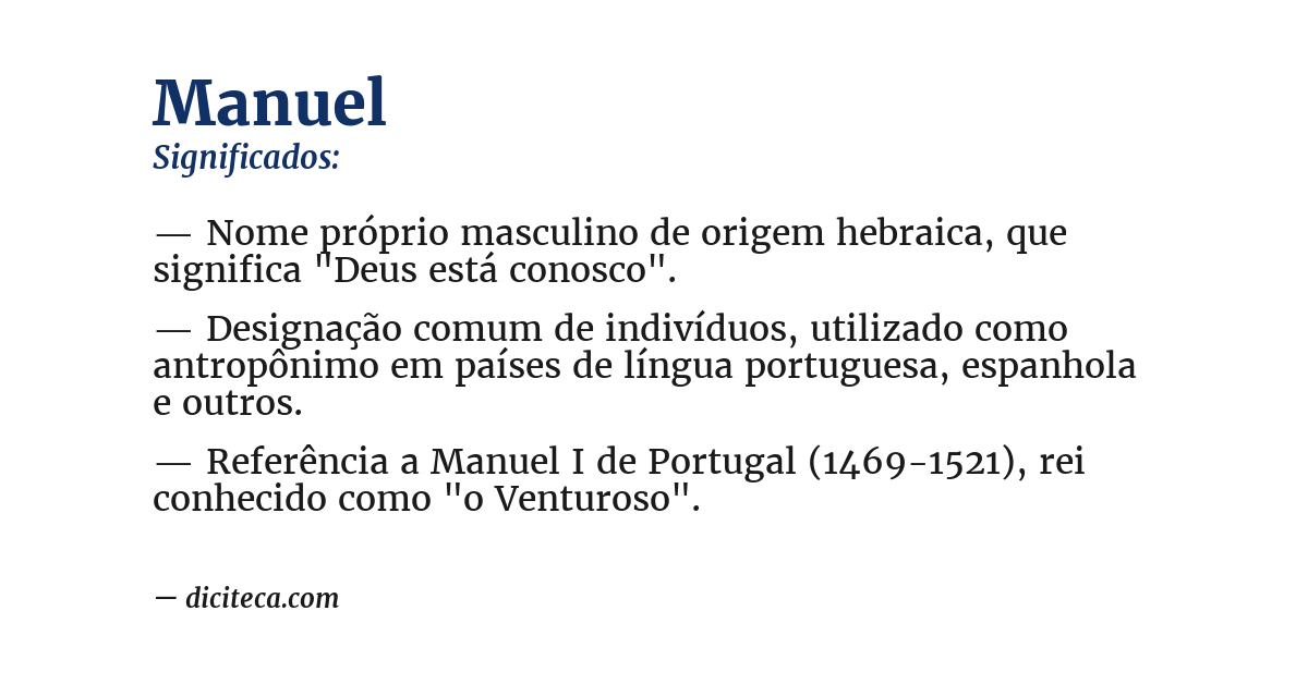 Significado de manuel
