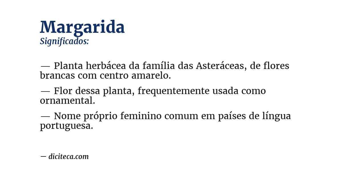 Significado de margarida
