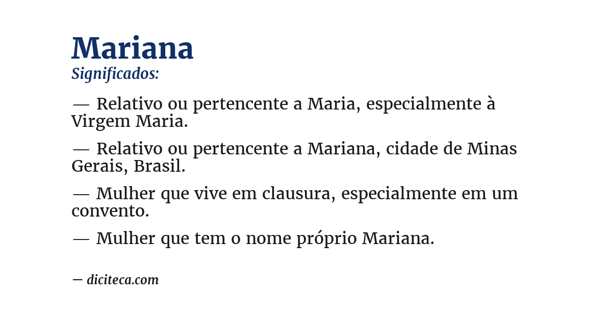 Significado de mariana