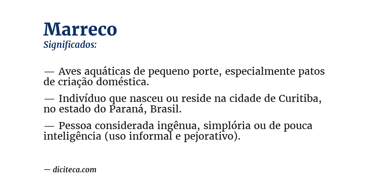 Significado de marreco