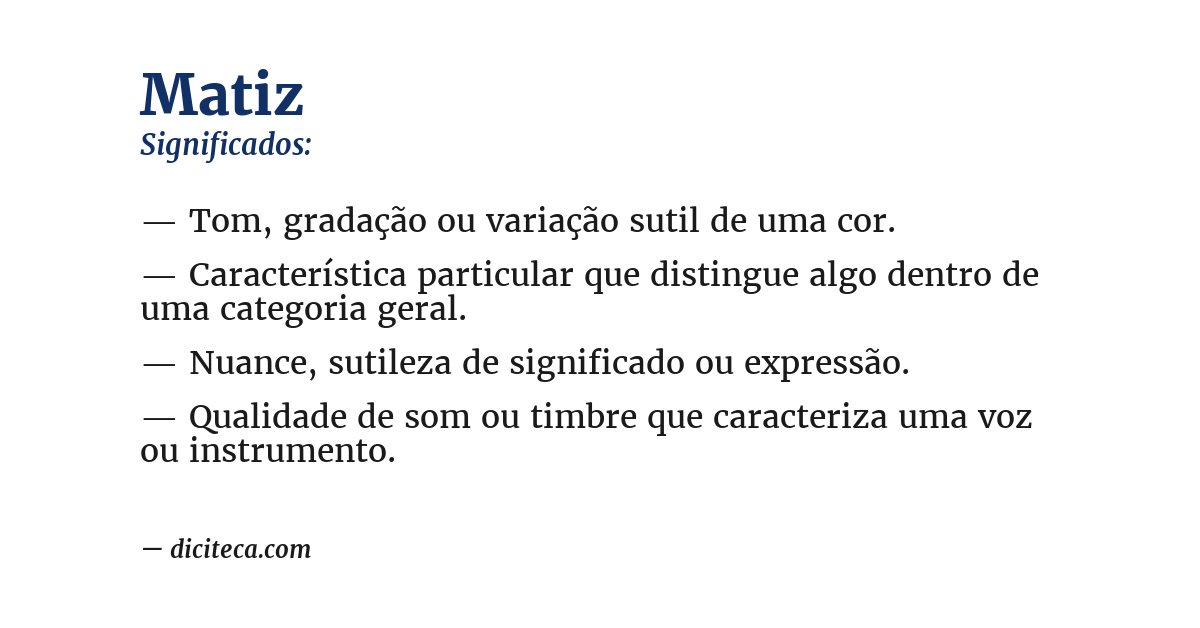 Significado de matiz