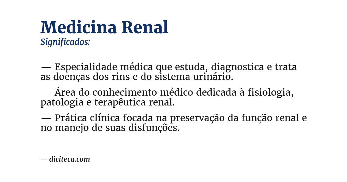 Significado de medicina renal