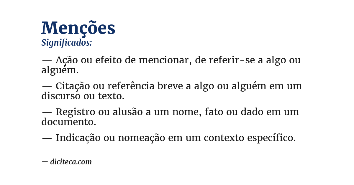 Significado de menções