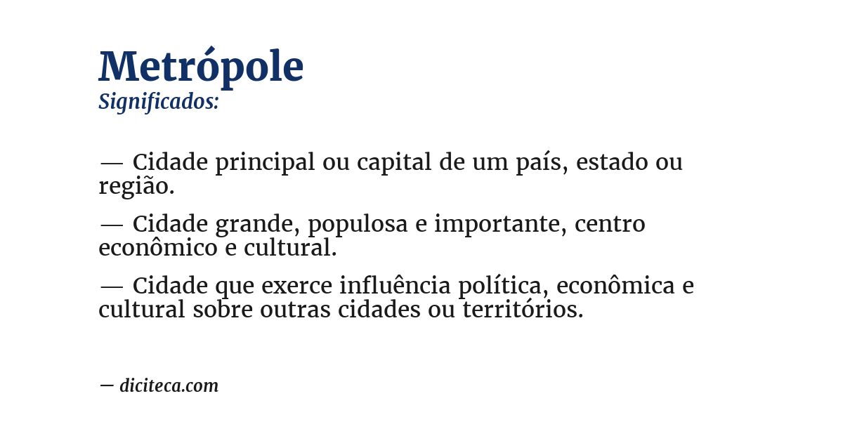 Significado de metrópole