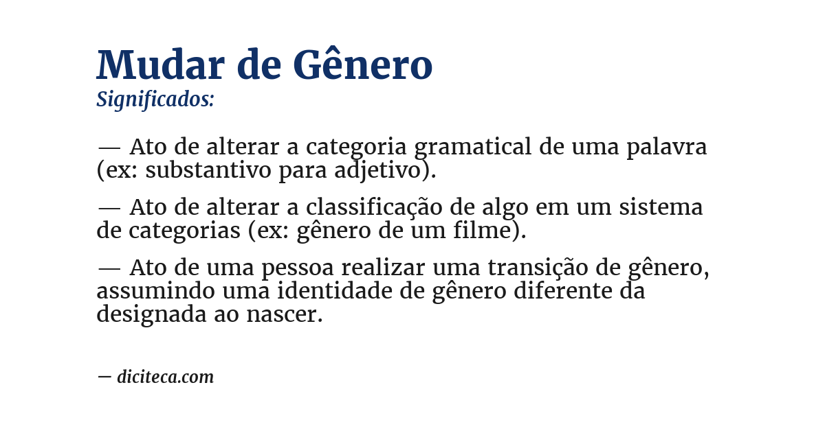 Significado de mudar de gênero