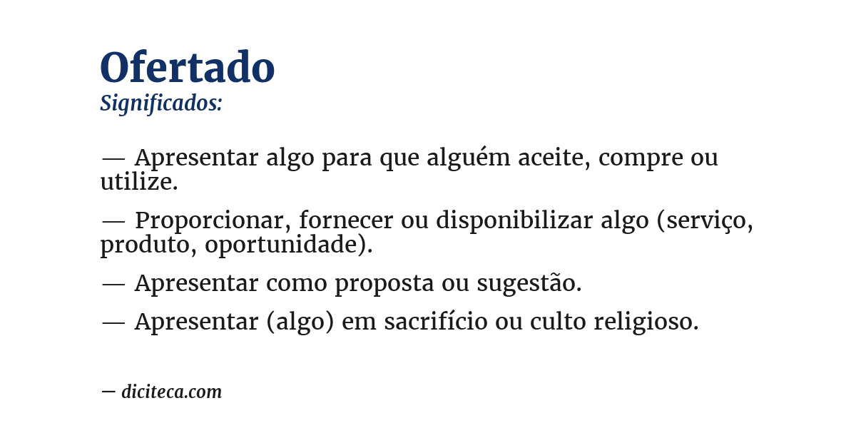 Significado de ofertado