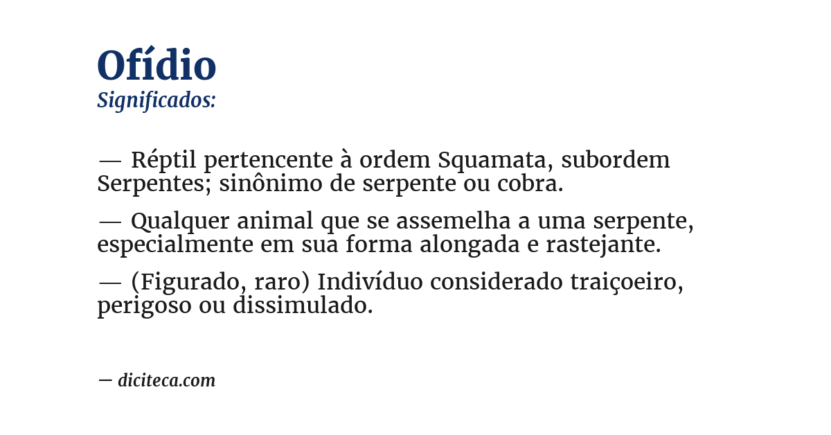 Significado de ofídio