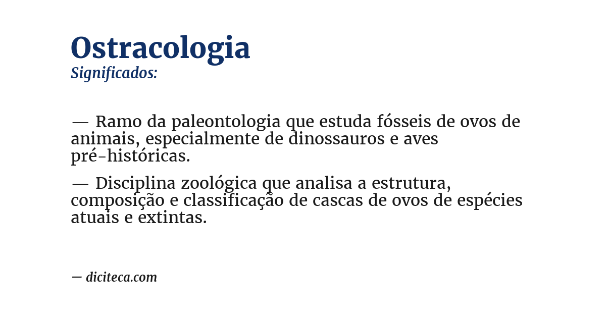 Significado de ostracologia