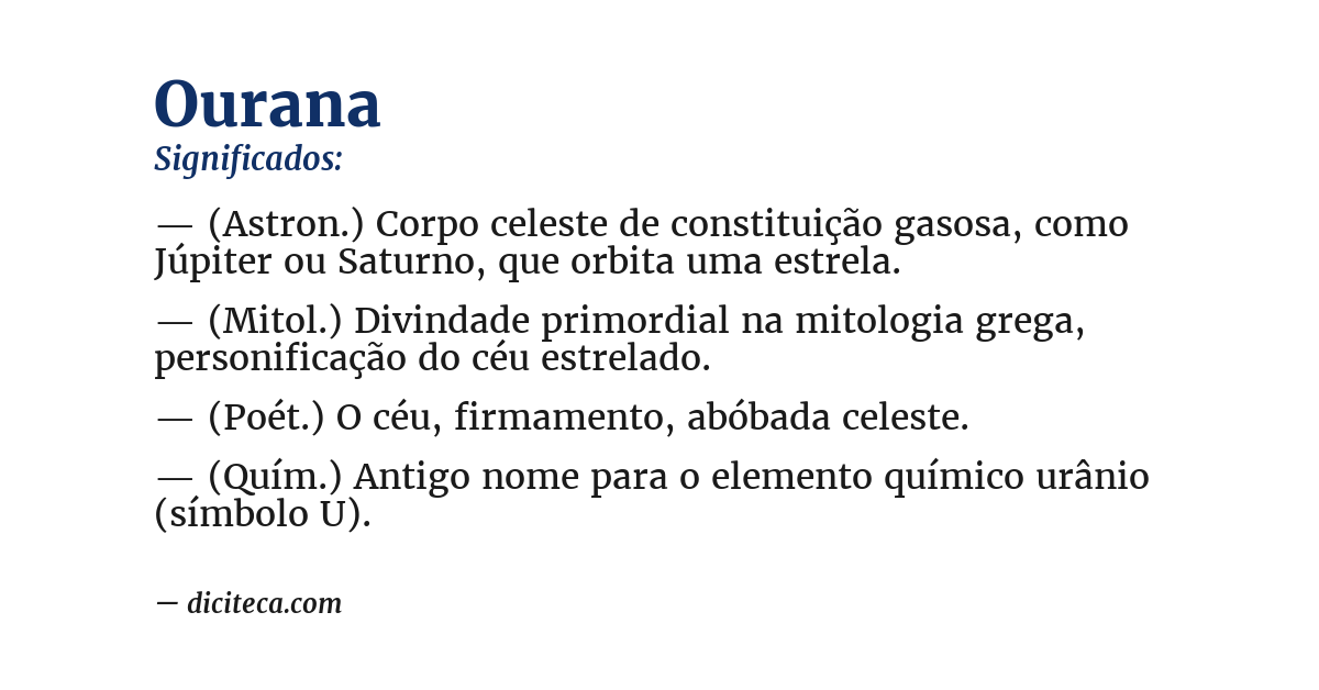 Significado de ourana