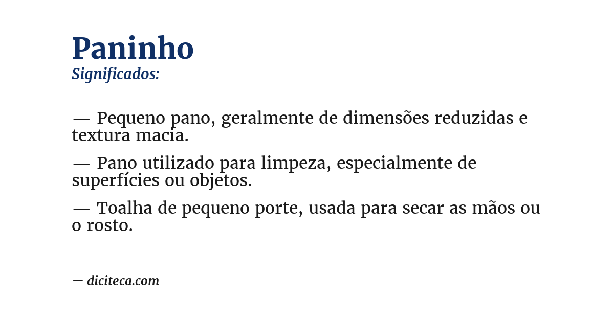 Significado de paninho