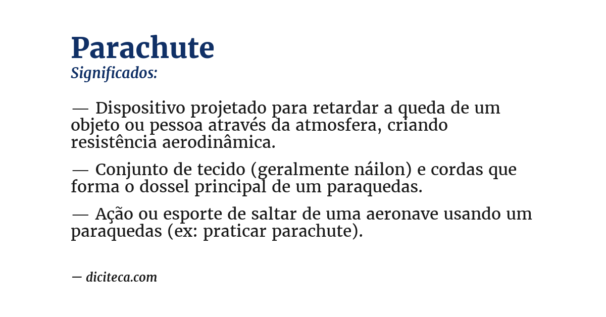 Significado de parachute