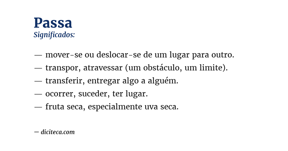 Significado de passa