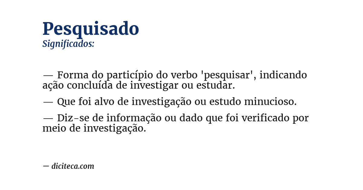 Significado de pesquisado