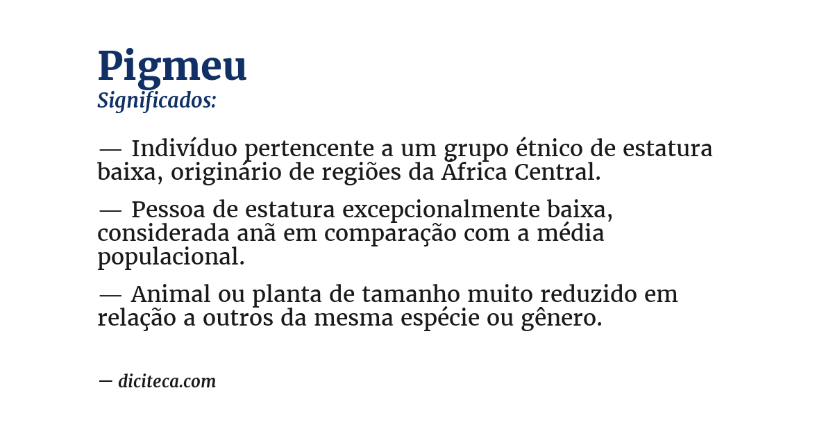 Significado de pigmeu