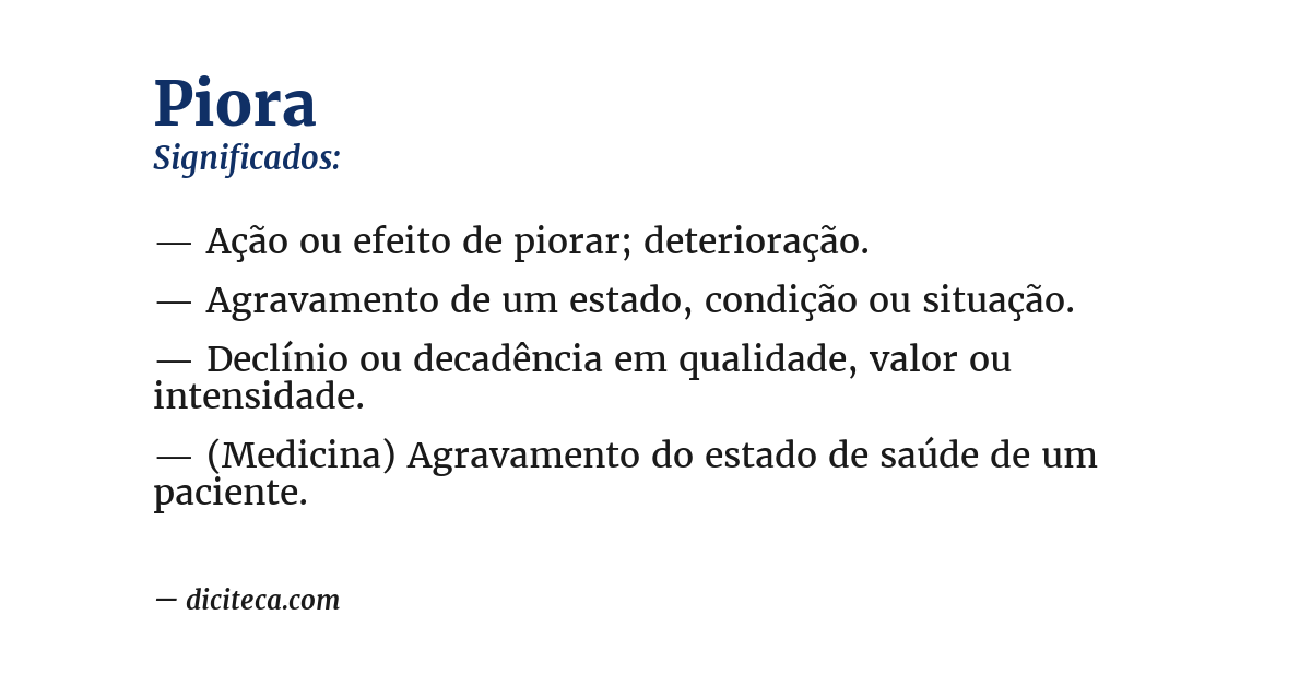 Significado de piora