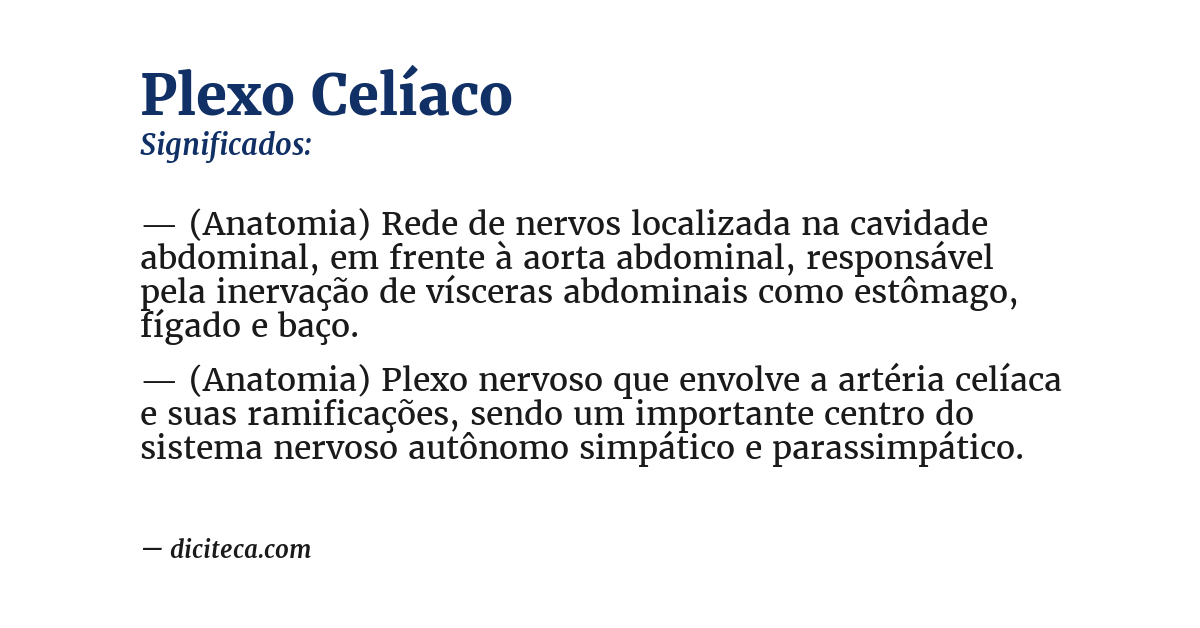 Significado de plexo celíaco