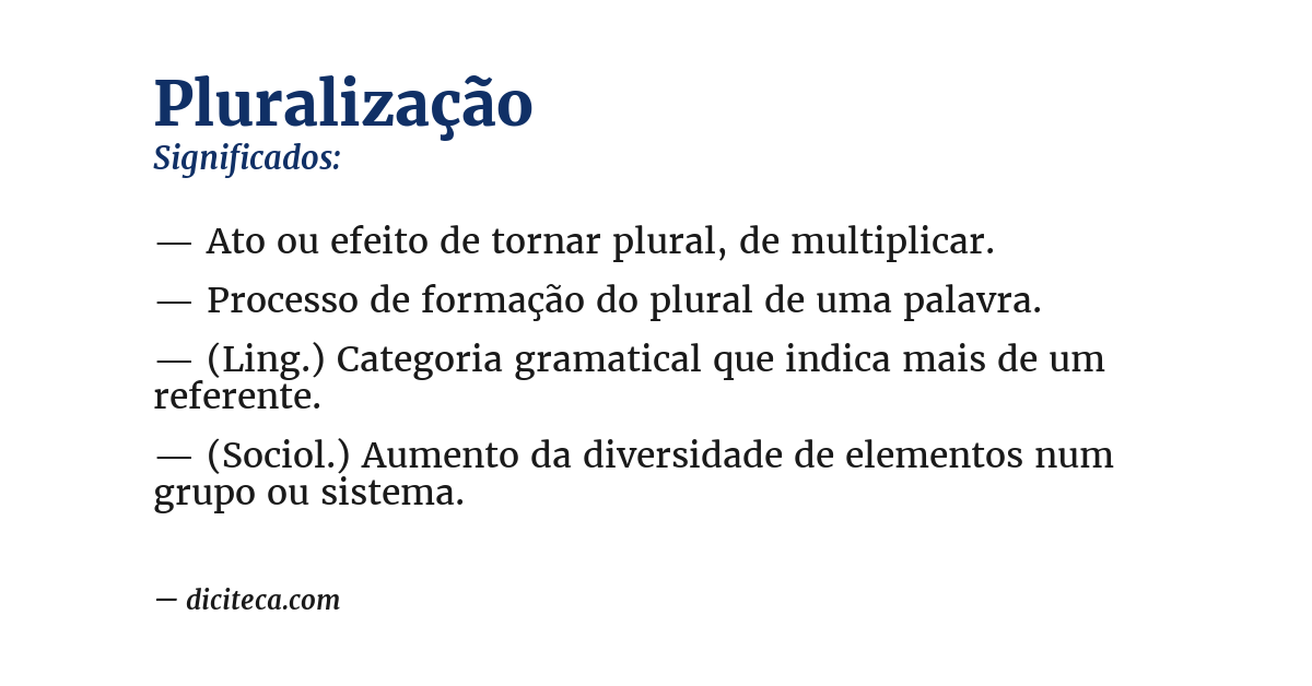 Significado de pluralização