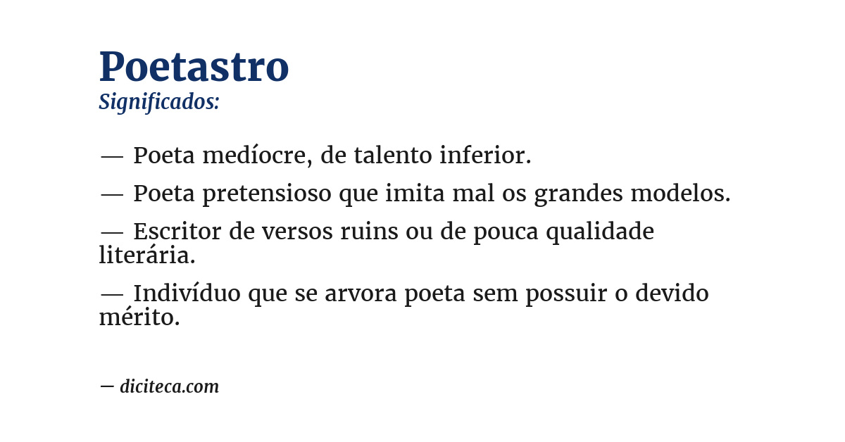Significado de poetastro