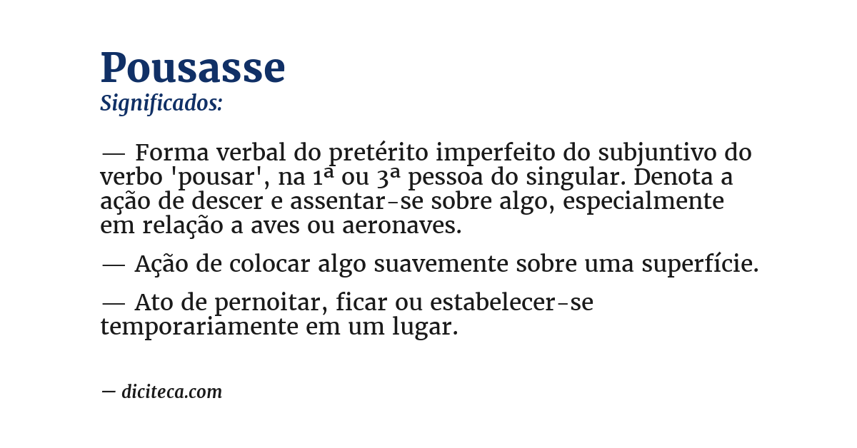 Significado de pousasse