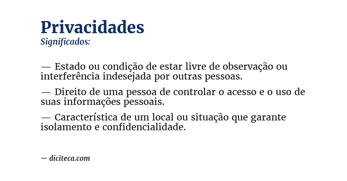 Significado de privacidades