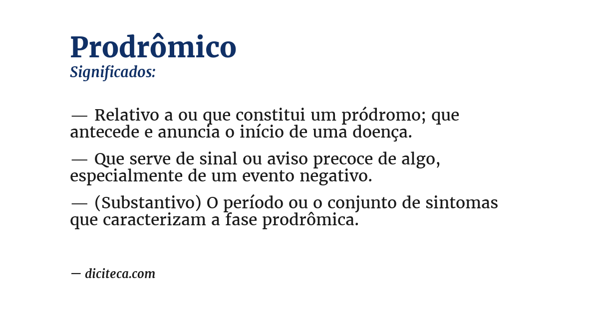 Significado de prodrômico