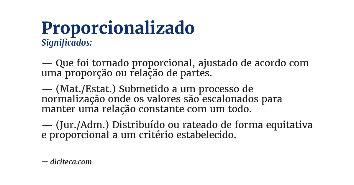 Significado de proporcionalizado
