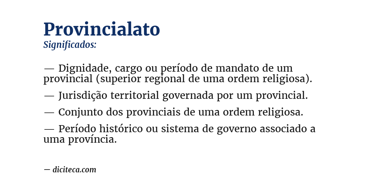 Significado de provincialato
