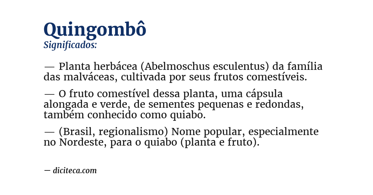 Significado de quingombô