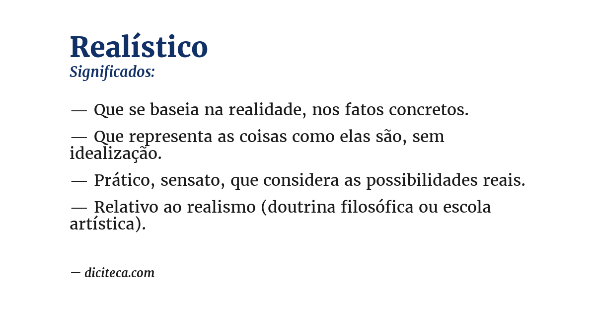 Significado de realístico
