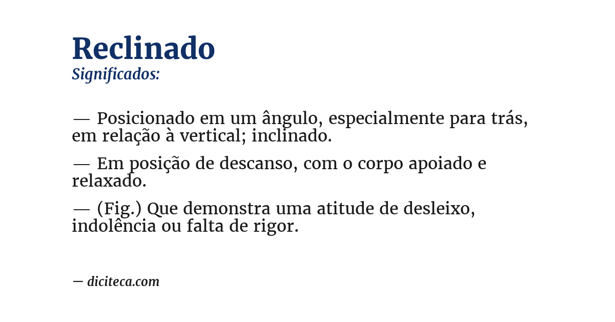 Significado de reclinado