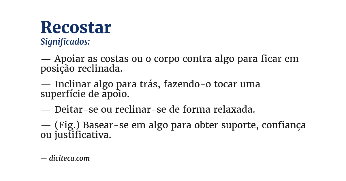 Significado de recostar