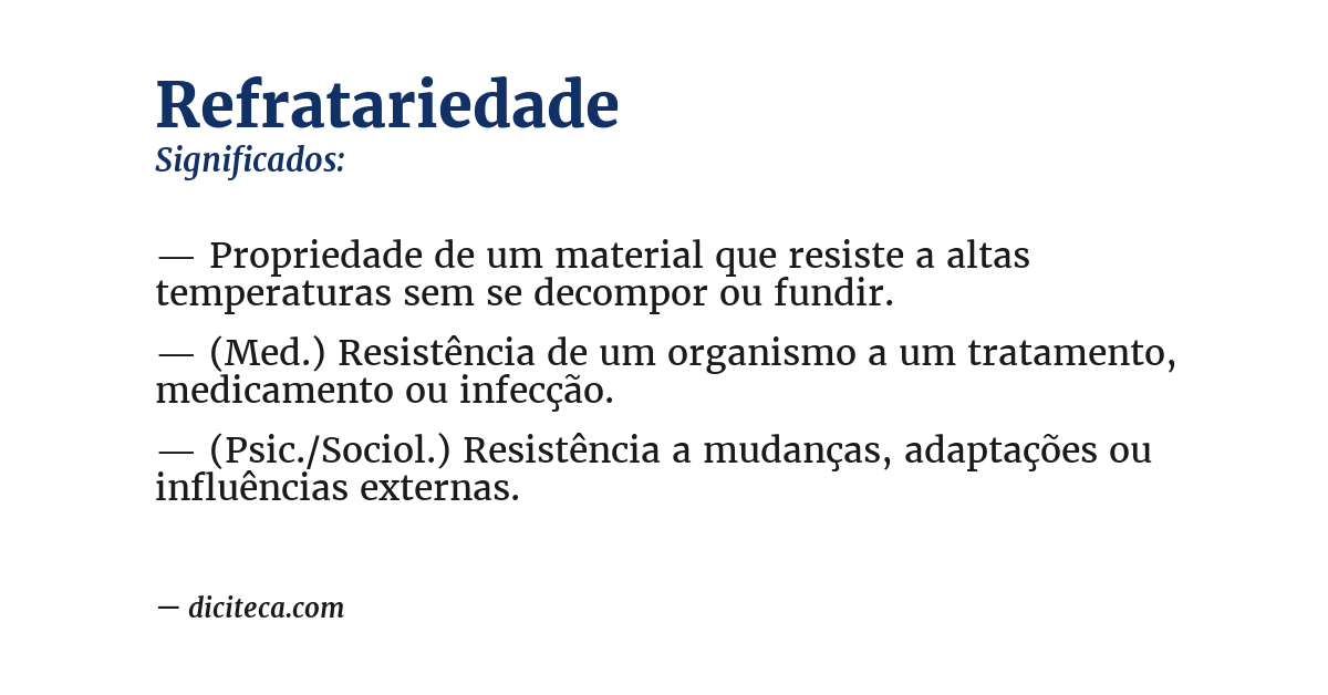 Significado de refratariedade