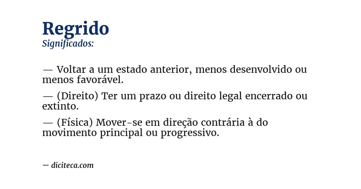 Significado de regrido