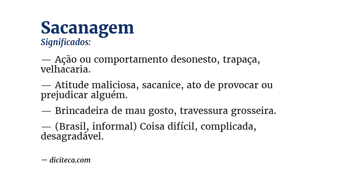 Significado de sacanagem