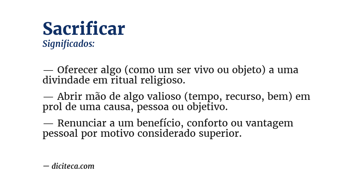 Significado de sacrificar