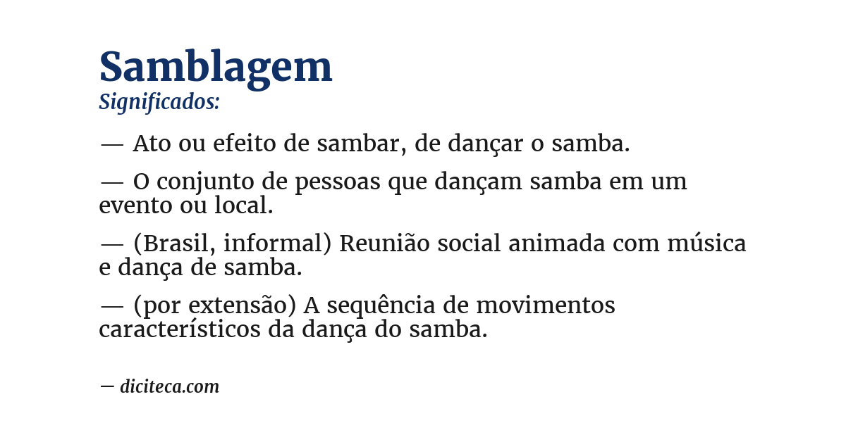Significado de samblagem